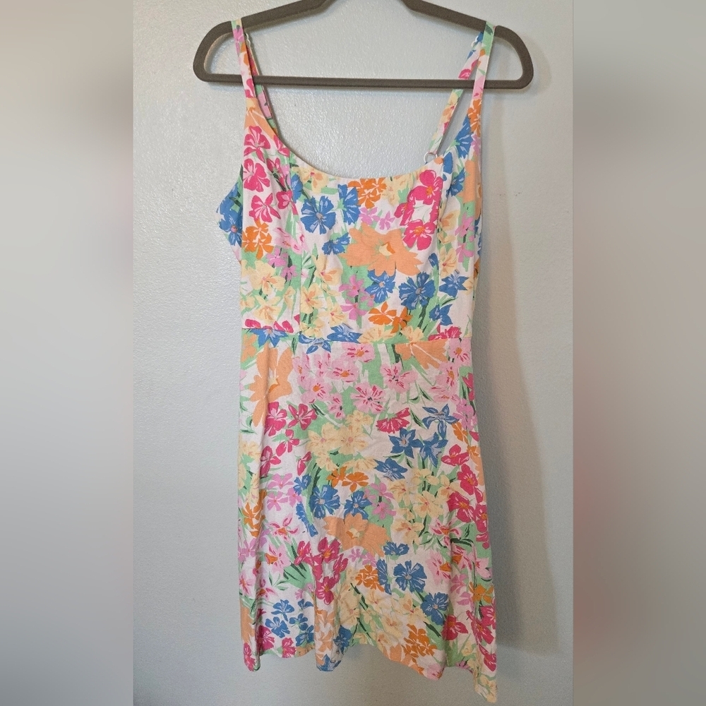 Old Navy | Bright Spring Floral Linen Blend Tank Dress Size XLT